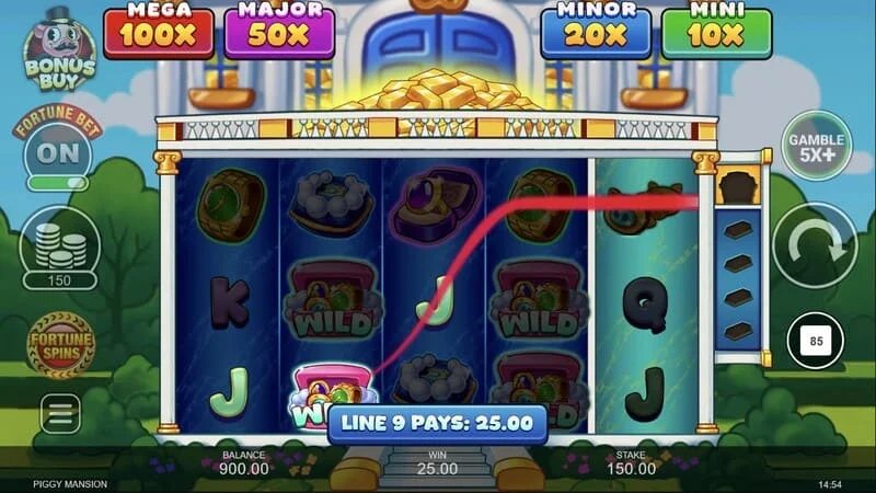 Piggy Mansion – kerääjä-symboli kerää rahat
